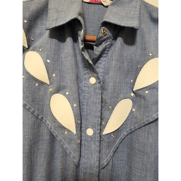 70s 80s Evelyn Pearson Women Vintage Jumpsuit Chambray Denim Style Neiman Marcus - Picture 8 of 9